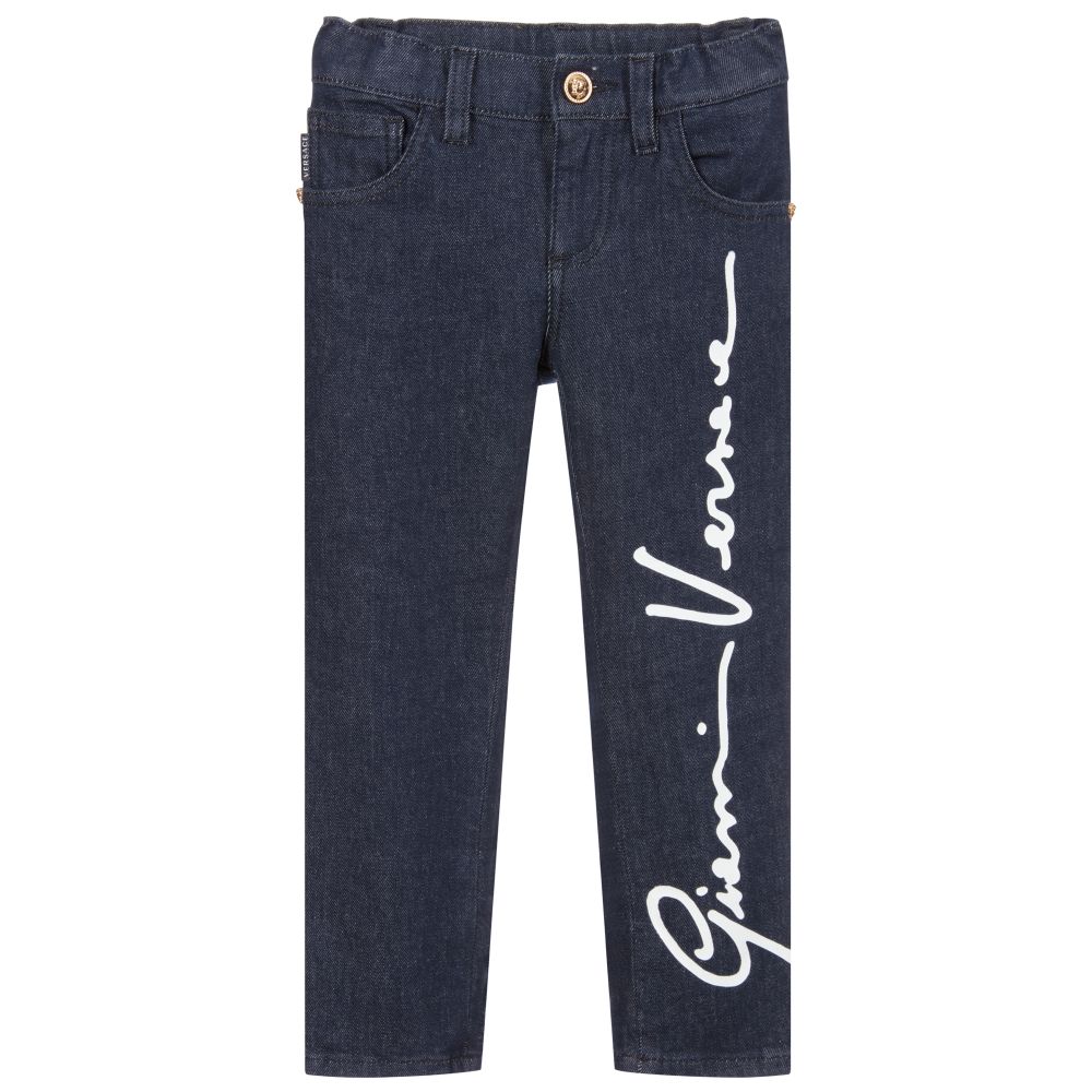 Versace - Темно-синие джинсы с логотипом | Childrensalon