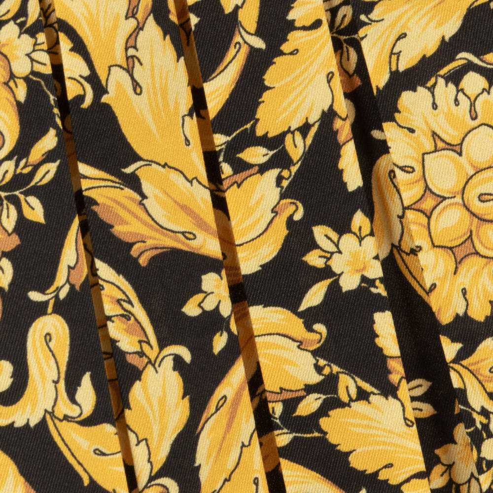 Versace-Girls Baroque Print Pleated Dress | Childrensalon Outlet