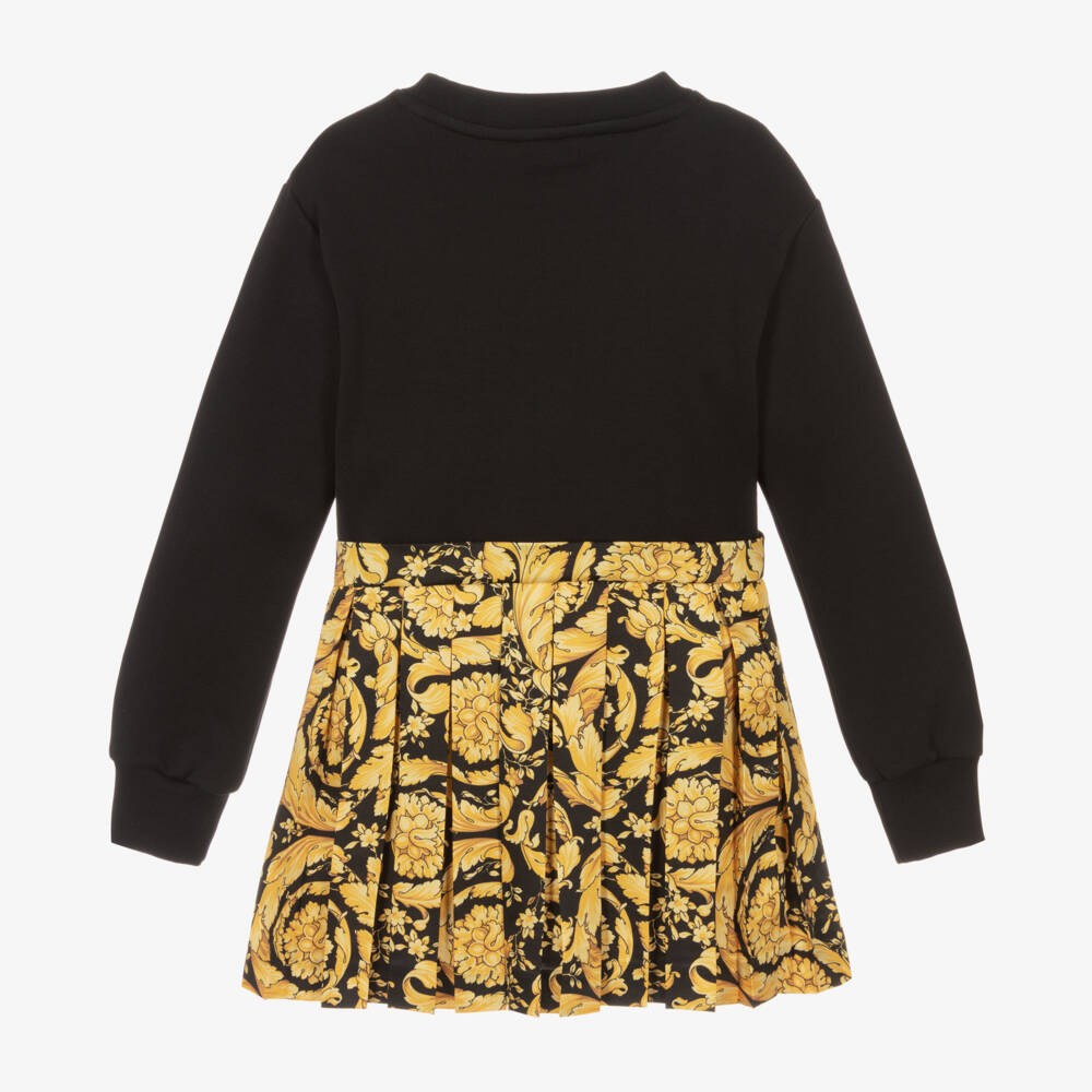 Versace-Girls Baroque Print Pleated Dress | Childrensalon Outlet