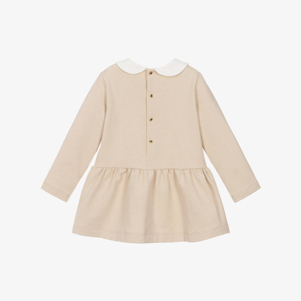 Versace-Girls Beige Cashmere Blend Dress | Childrensalon Outlet