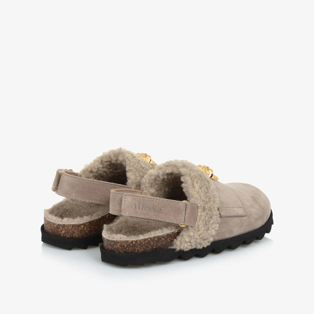 Versace-حذاء بناتي بيج من الجلد السويدي | Childrensalon Outlet
