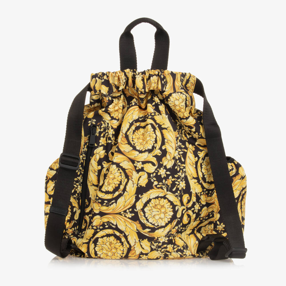 Versace-Girls Black and Gold Patterned Backpack | Childrensalon Outlet