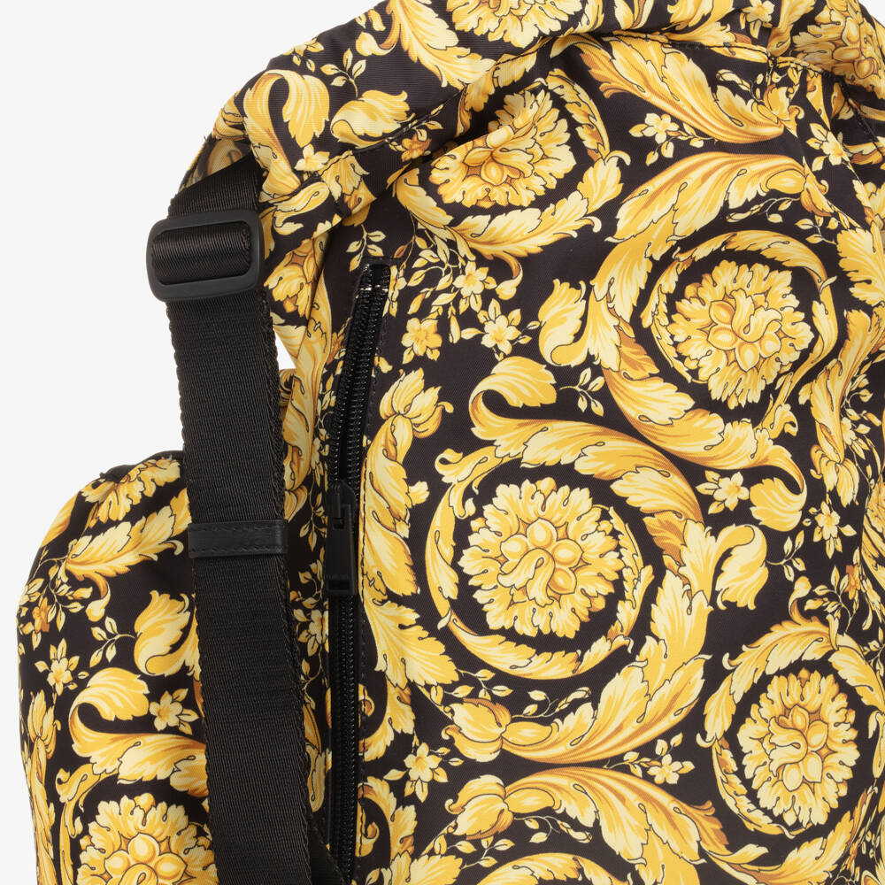 Versace-Girls Black and Gold Patterned Backpack | Childrensalon Outlet
