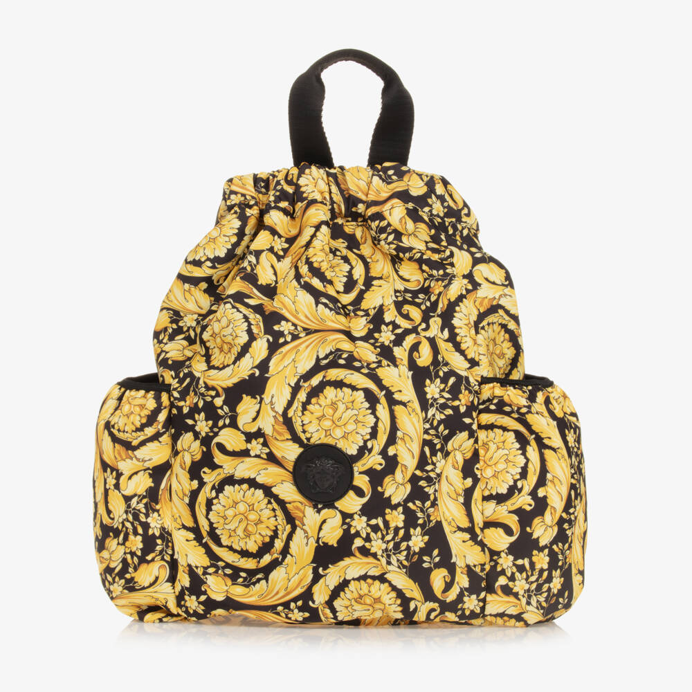 Versace-Girls Black and Gold Patterned Backpack | Childrensalon Outlet