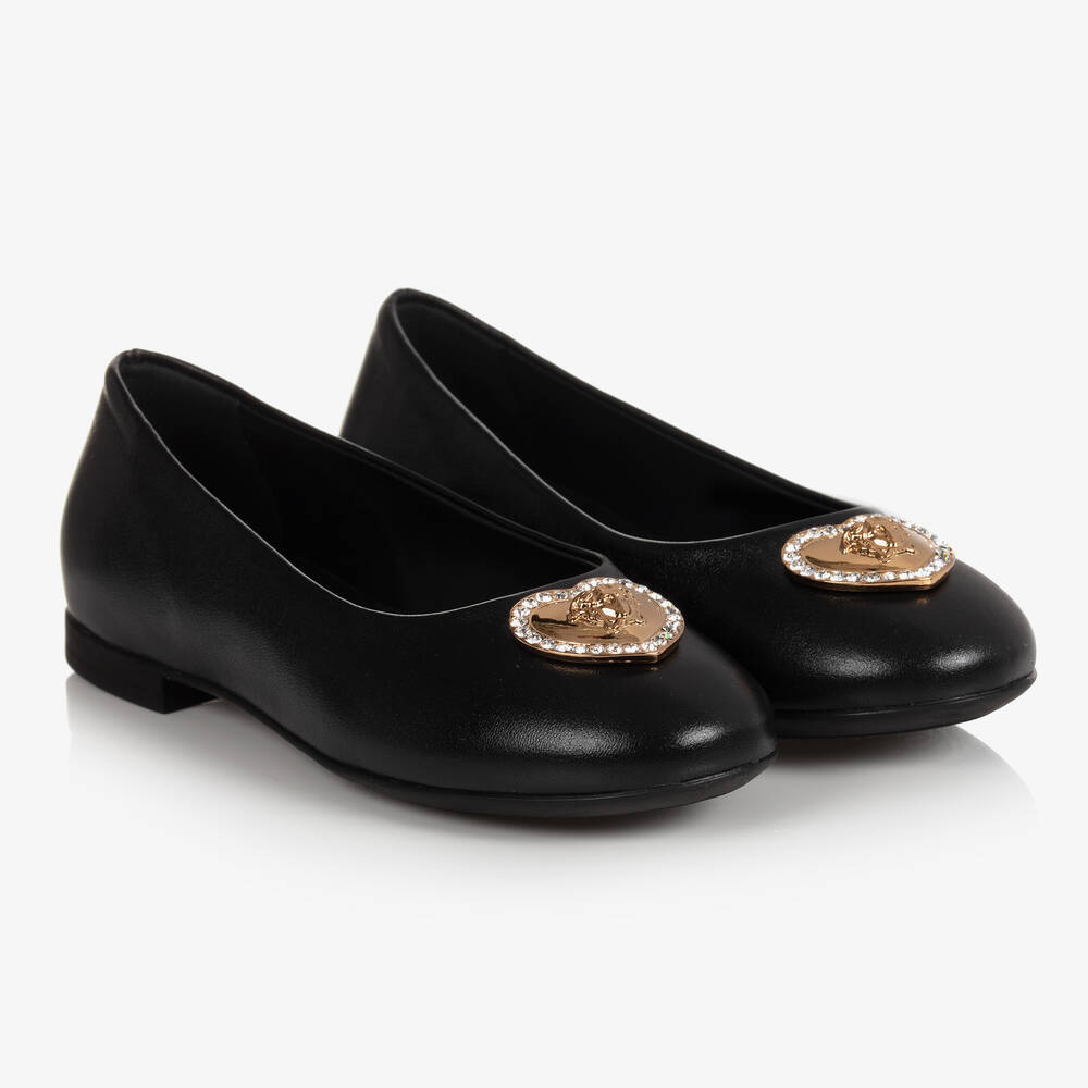 Versace - Schwarze Ballerinas für Mädchen | Childrensalon