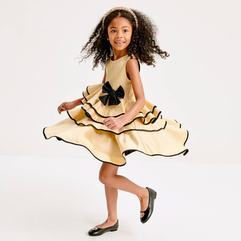 Versace-Girls Black Ballerina Pumps | Childrensalon Outlet