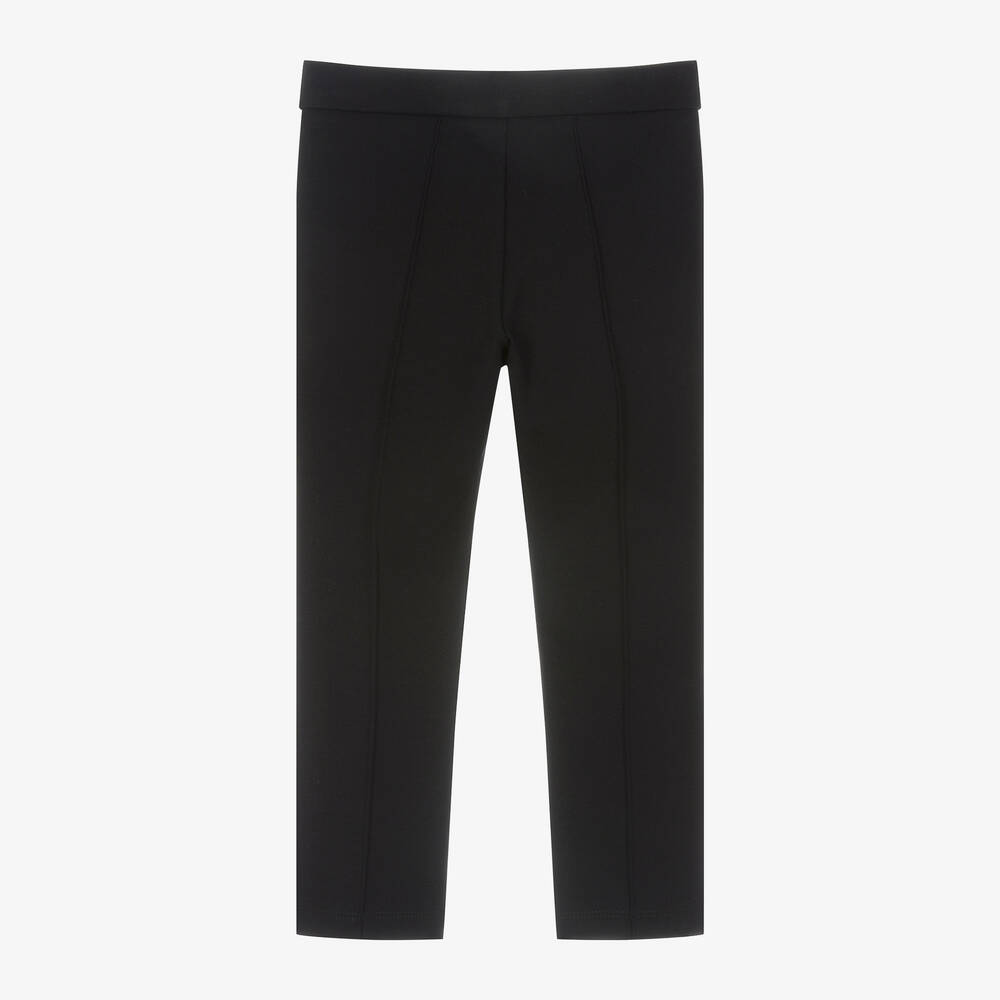 Versace-Girls Black Cotton Greca Trousers | Childrensalon Outlet
