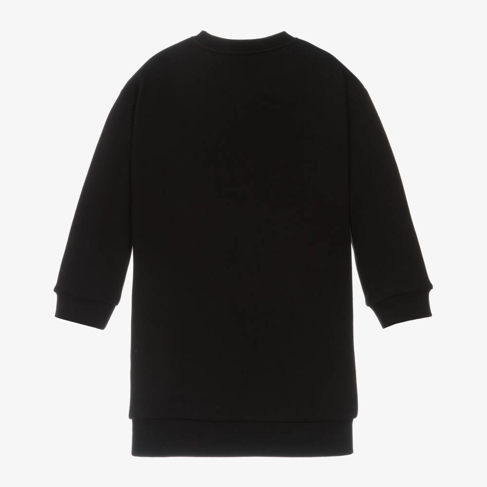 Versace-Girls Black Cotton Logo Dress | Childrensalon Outlet