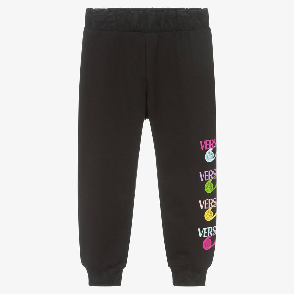 Versace - Pantalon de jogging noir en coton Fille | Childrensalon
