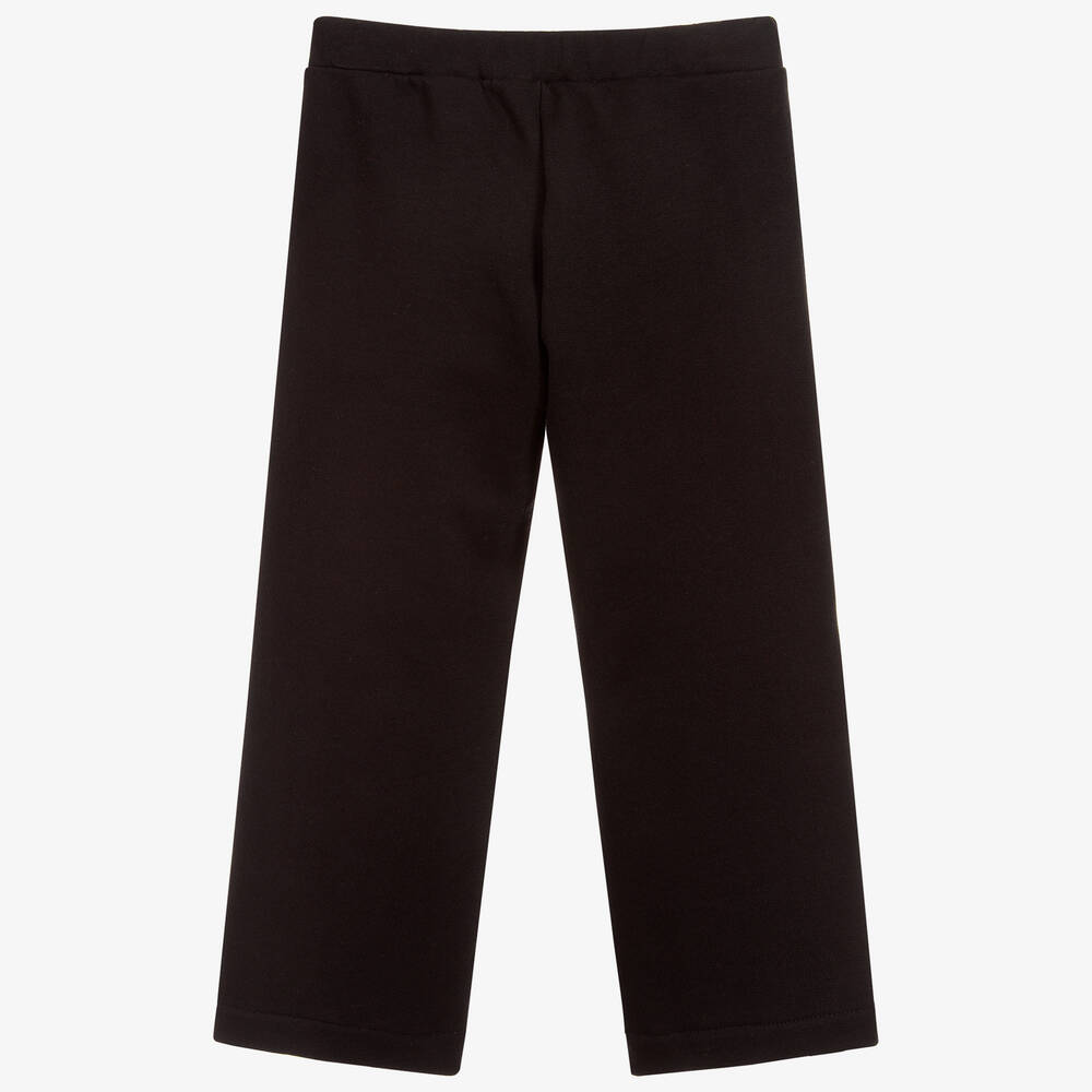 Versace-Girls Black Cotton Trousers | Childrensalon Outlet