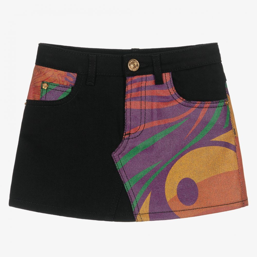 Versace - Girls Black Denim Skirt | Childrensalon