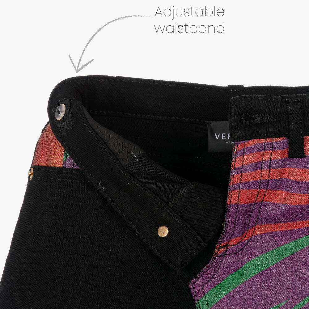 Versace-Girls Black Denim Skirt | Childrensalon Outlet