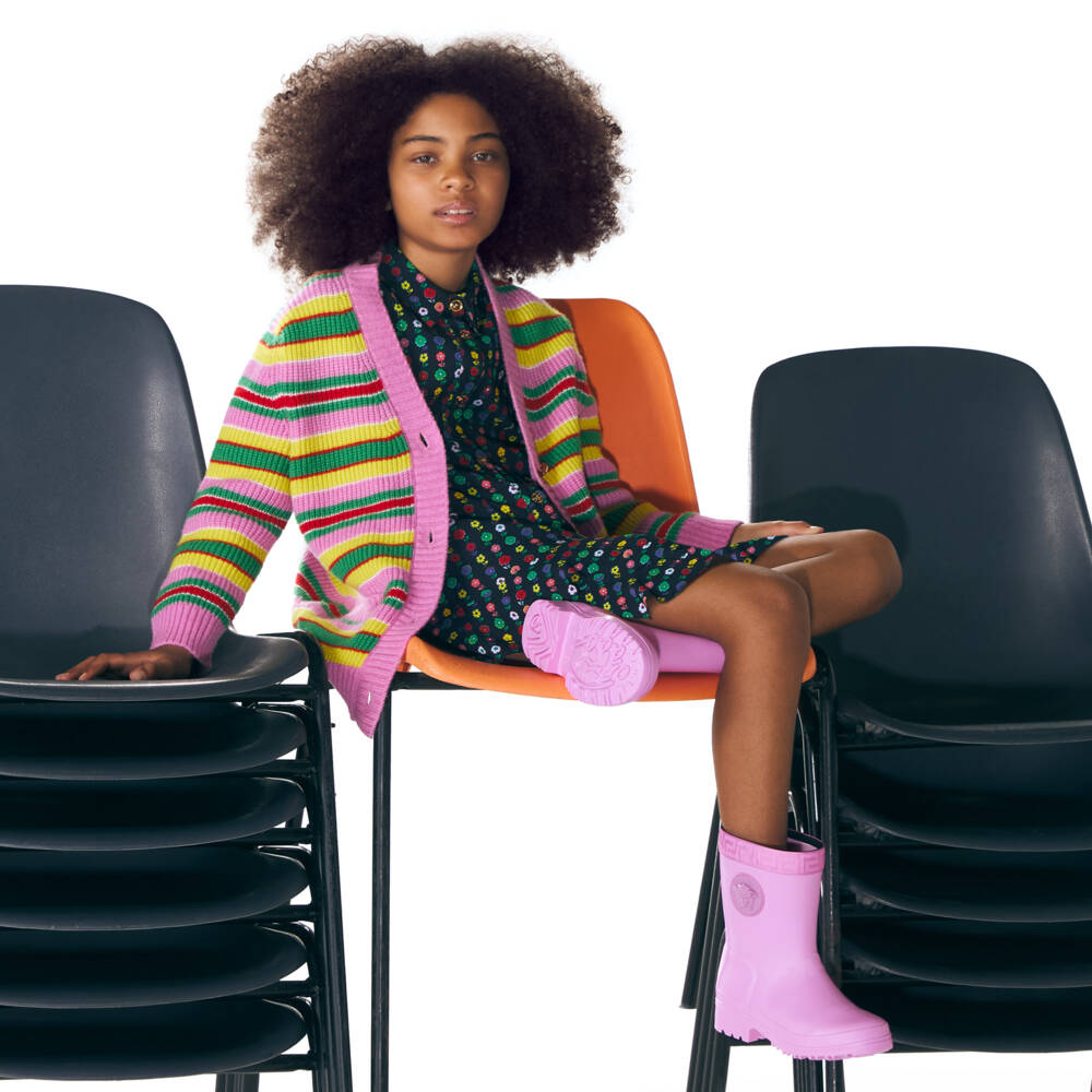 Versace-فستان فيسكوز لون أسود | Childrensalon Outlet