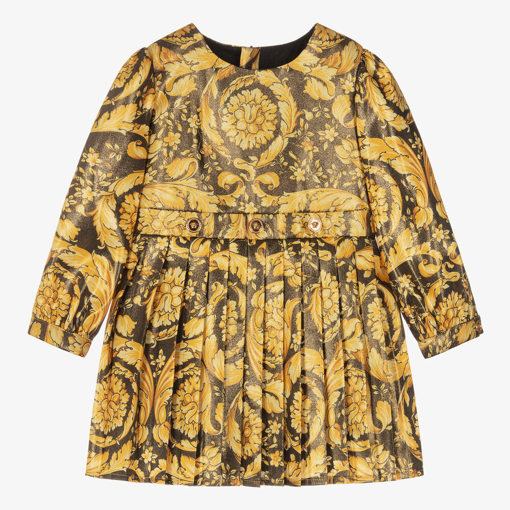 Versace - Barocco Kleid in Schwarz & Gold | Childrensalon