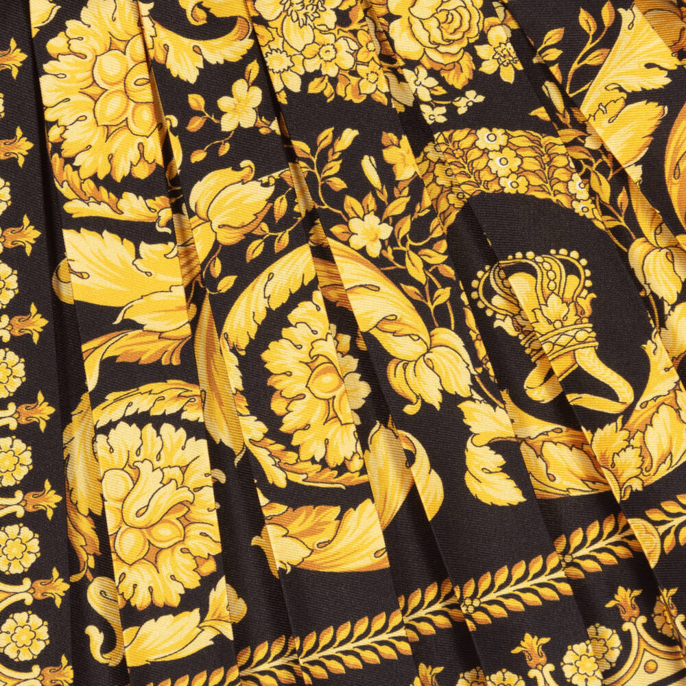 Versace-Girls Black & Gold Barocco Skirt | Childrensalon Outlet