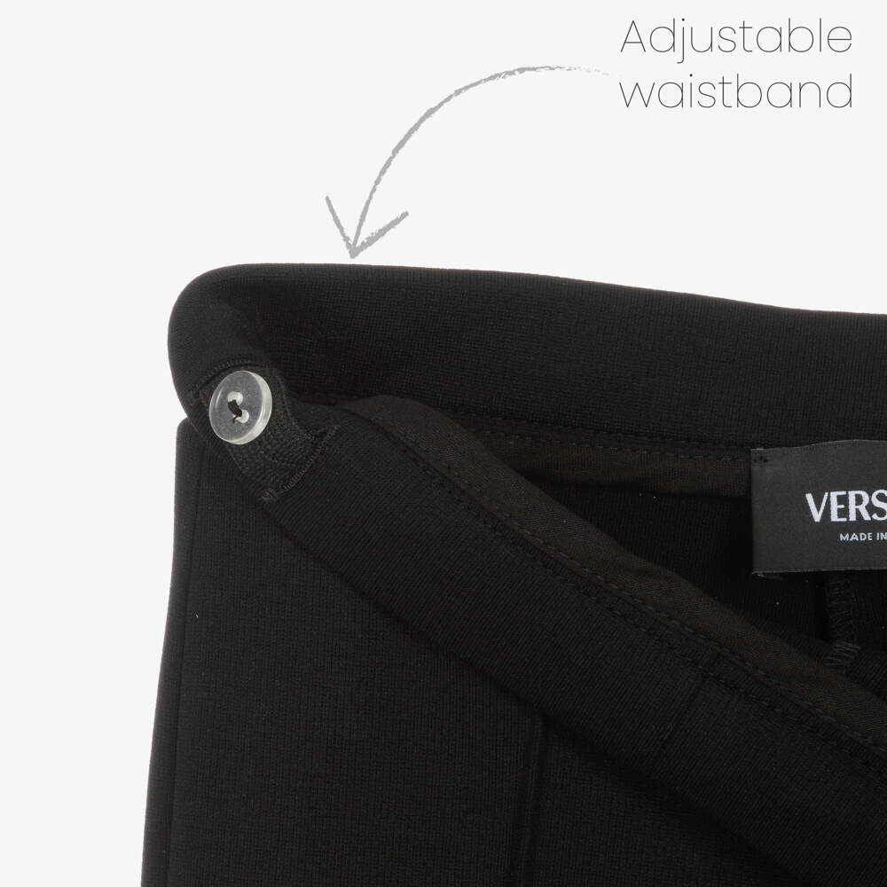 Versace-بنطلون جيرسي ميلانو لون أسود للبنات | Childrensalon Outlet