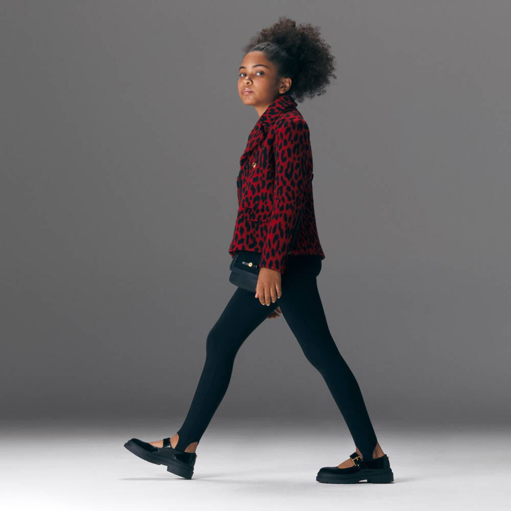 Versace-Черные легинсы из миланского джерси со штрипками | Childrensalon Outlet