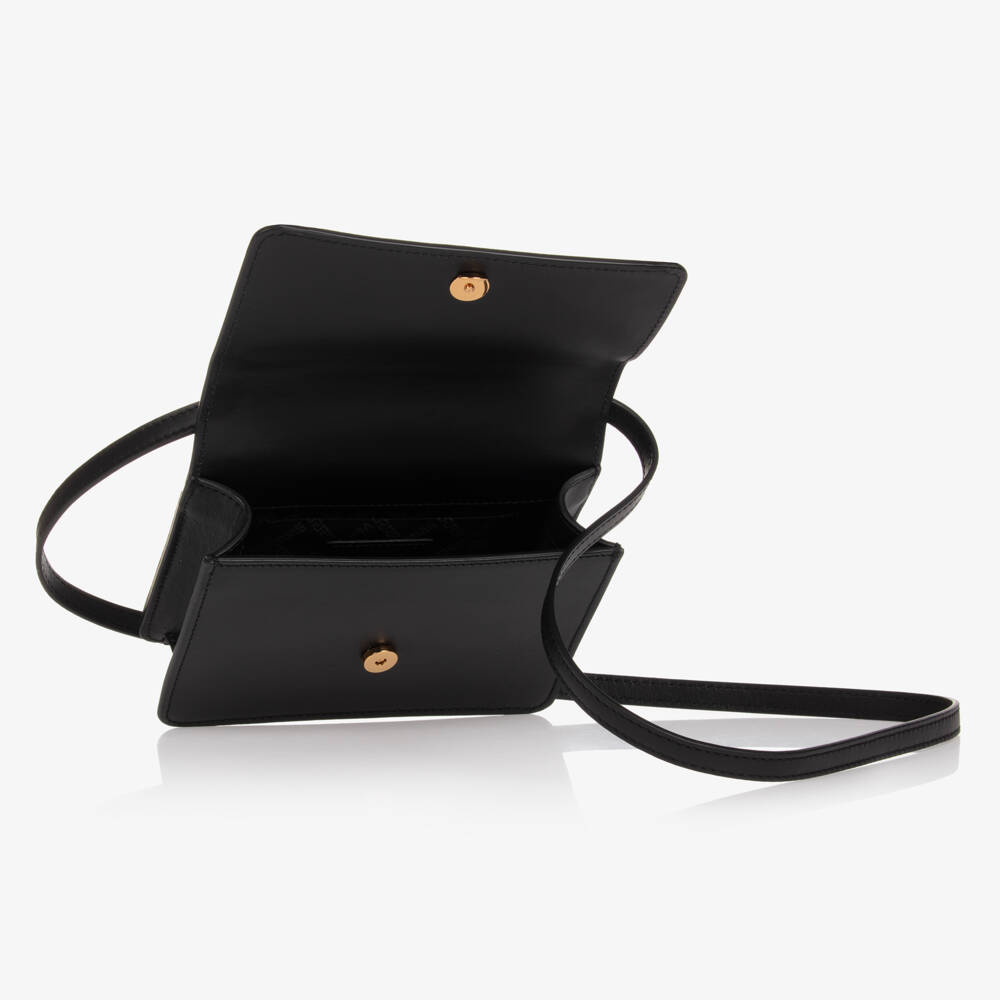 Versace-Girls Black Leather Medusa Bag (17cm) | Childrensalon Outlet