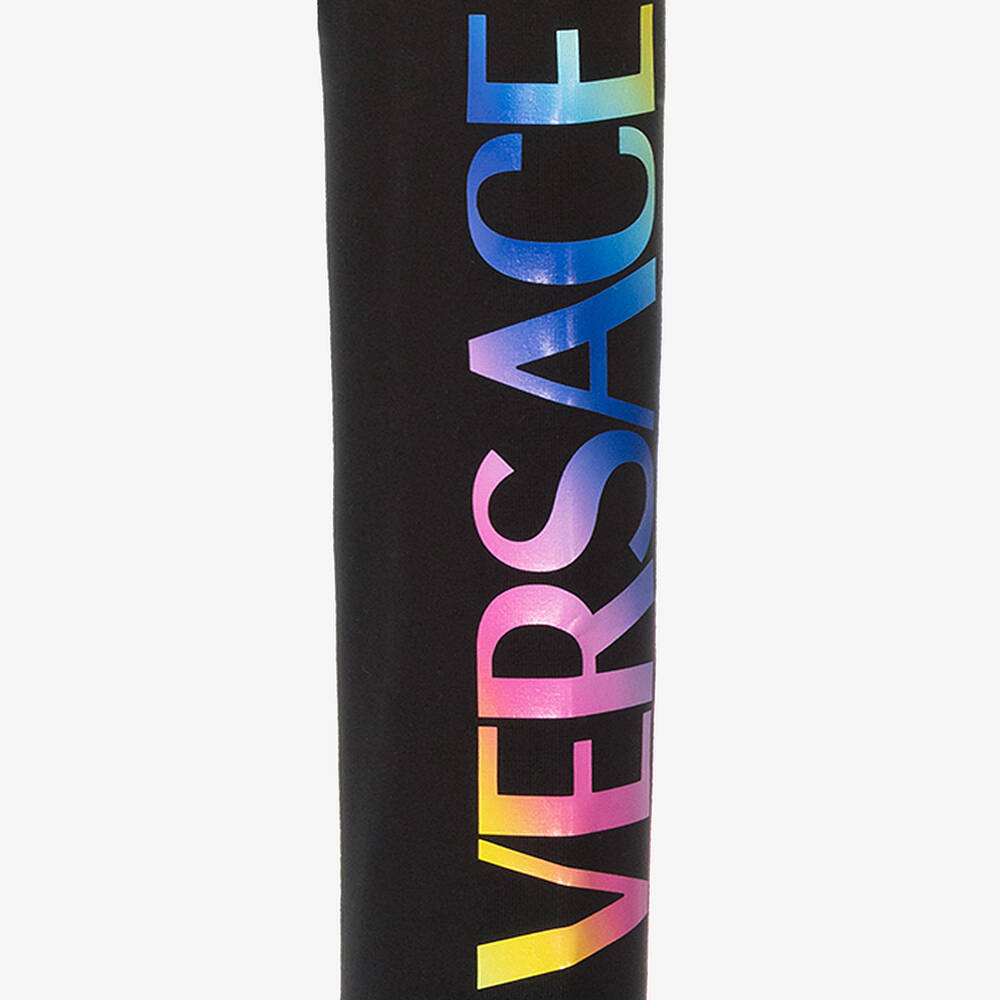 Versace-ليغنغز قطن جيرسي لون أسود للبنات | Childrensalon Outlet