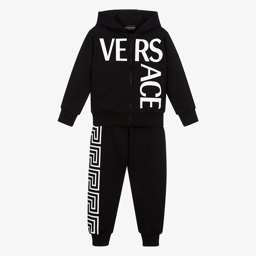 Versace - Girls Black Logo Tracksuit | Childrensalon