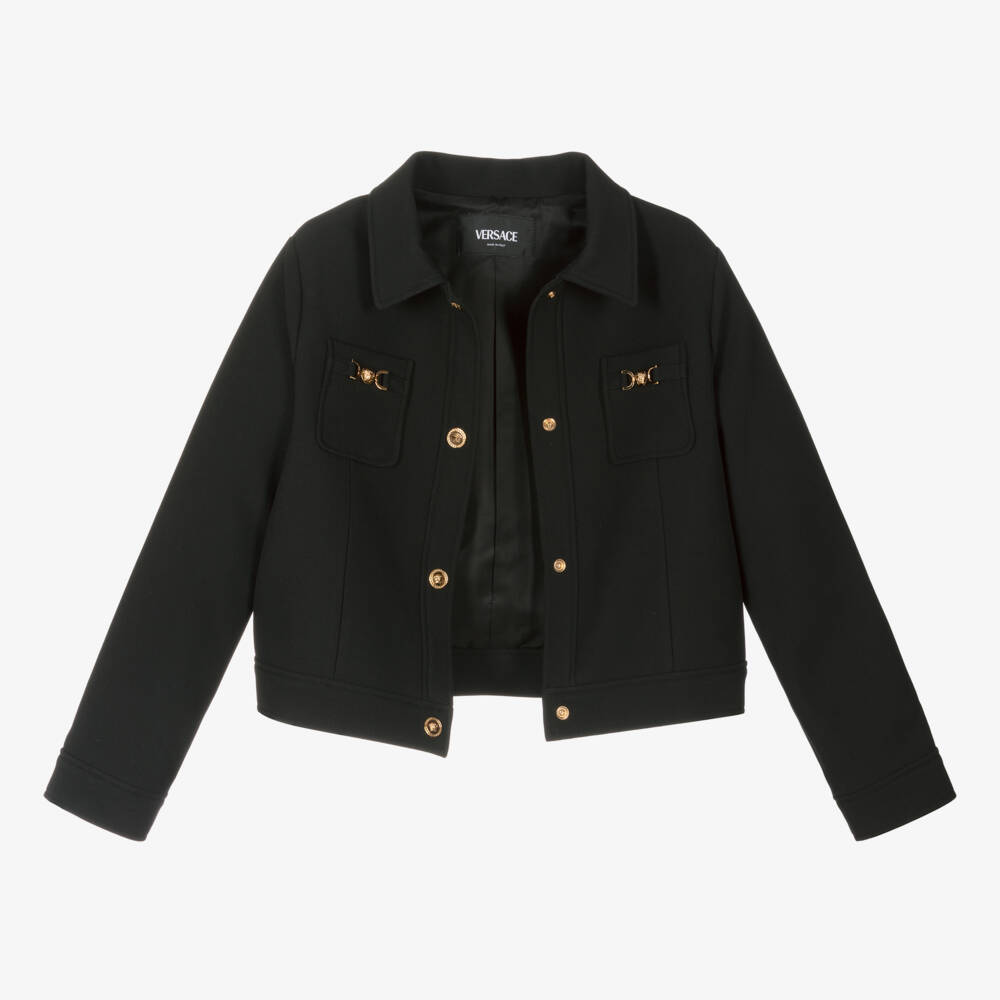 Versace-Черная куртка Medusa для девочек | Childrensalon Outlet