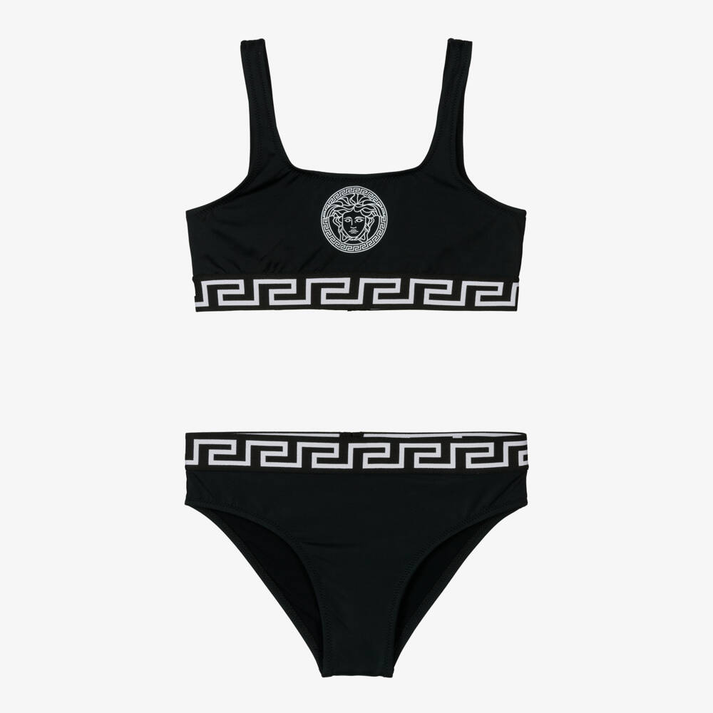 Versace-Черное бикини Greca & Medusa для девочек | Childrensalon Outlet
