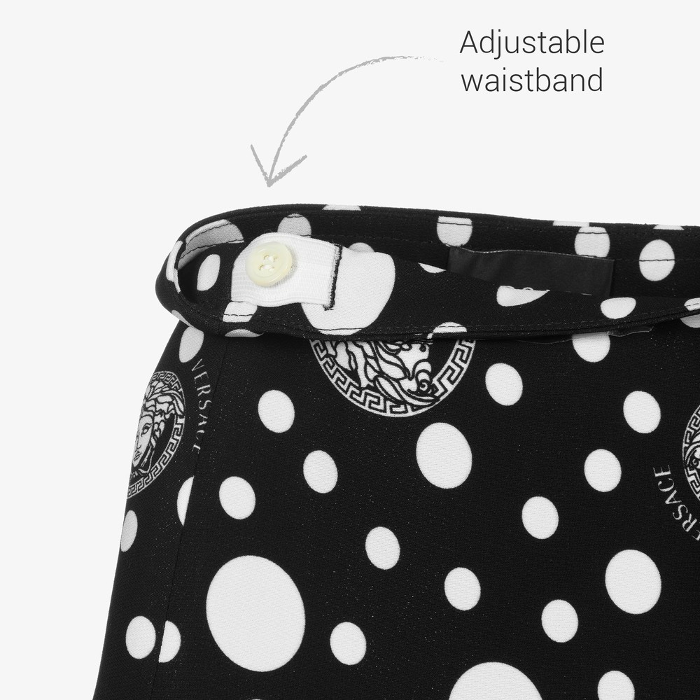 Versace-Черная юбка в горошек с принтом Medusa для девочек | Childrensalon Outlet