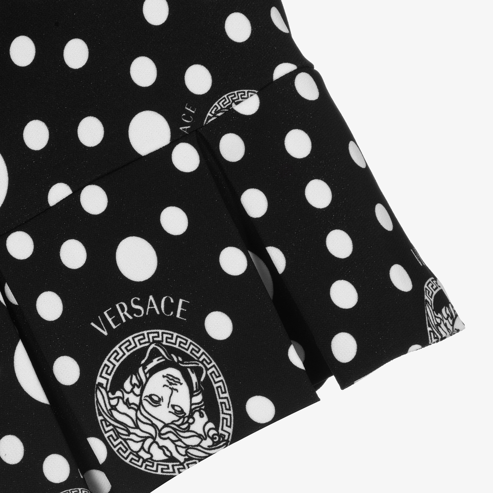 Versace-Черная юбка в горошек с принтом Medusa для девочек | Childrensalon Outlet