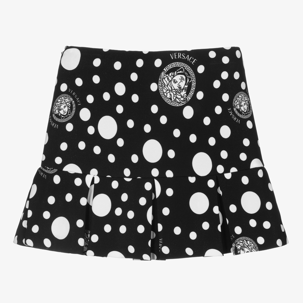 Versace-Черная юбка в горошек с принтом Medusa для девочек | Childrensalon Outlet