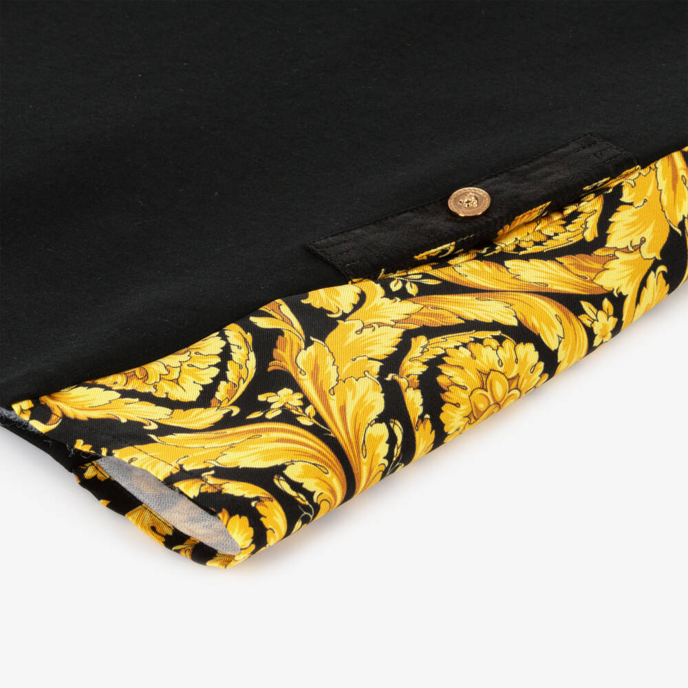 Versace-Черное платье Barocco из миланского джерси для девочек | Childrensalon Outlet