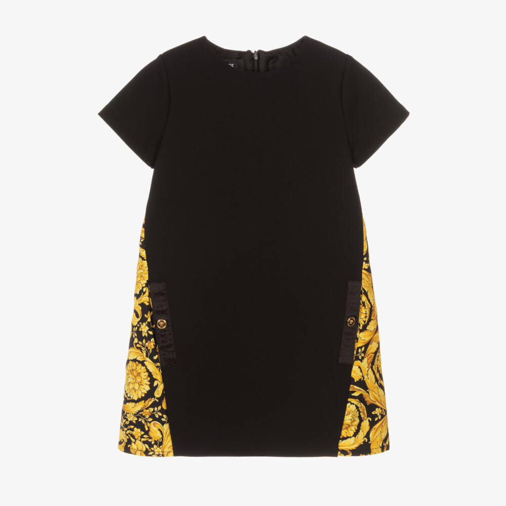 Versace-Girls Black Milano Barocco Dress | Childrensalon Outlet