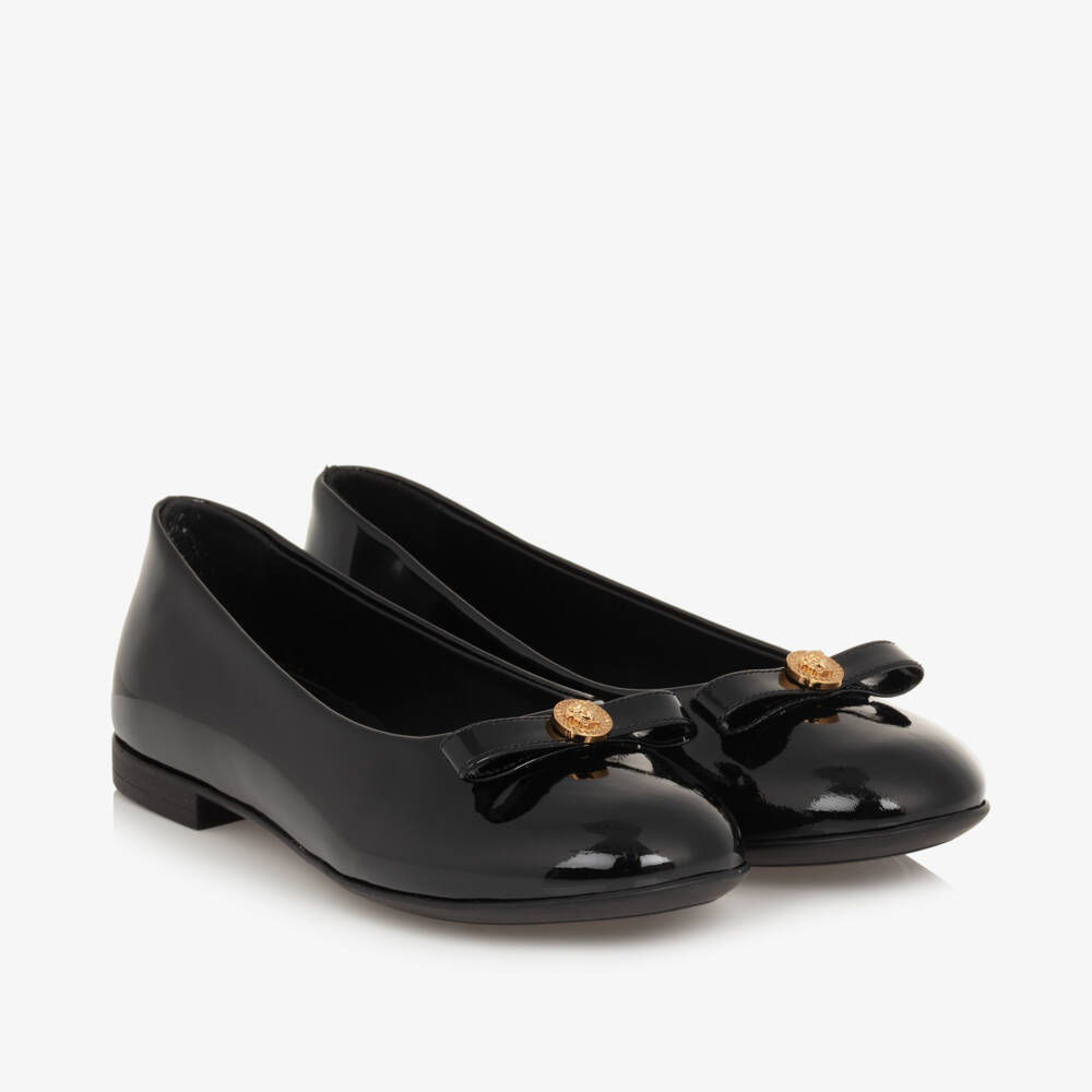 Versace-Girls Black Patent Leather Pumps | Childrensalon Outlet