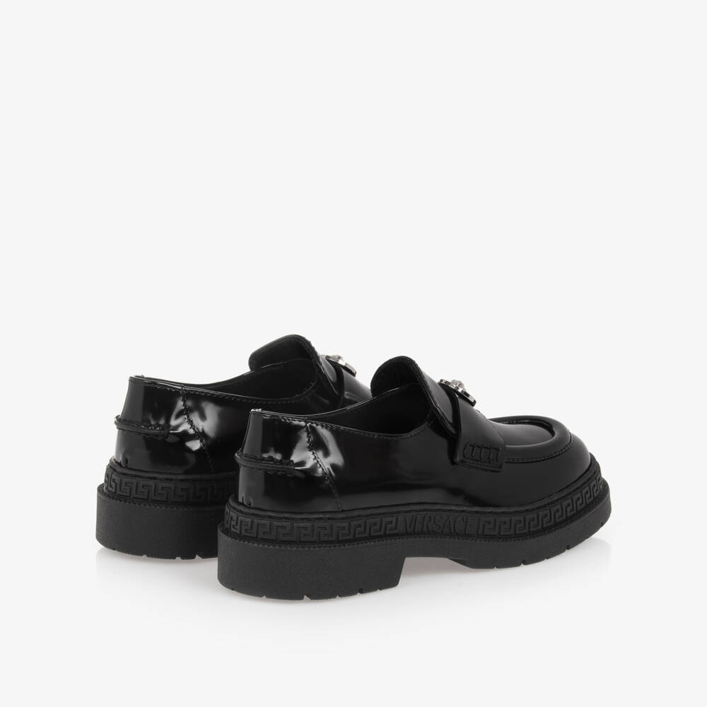 Versace-Черные лоферы Medusa из лакированной кожи для девочек | Childrensalon Outlet