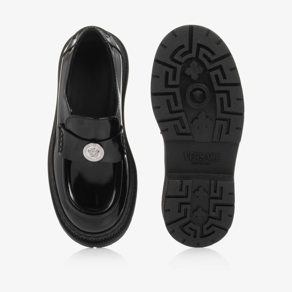 Versace-Черные лоферы Medusa из лакированной кожи для девочек | Childrensalon Outlet