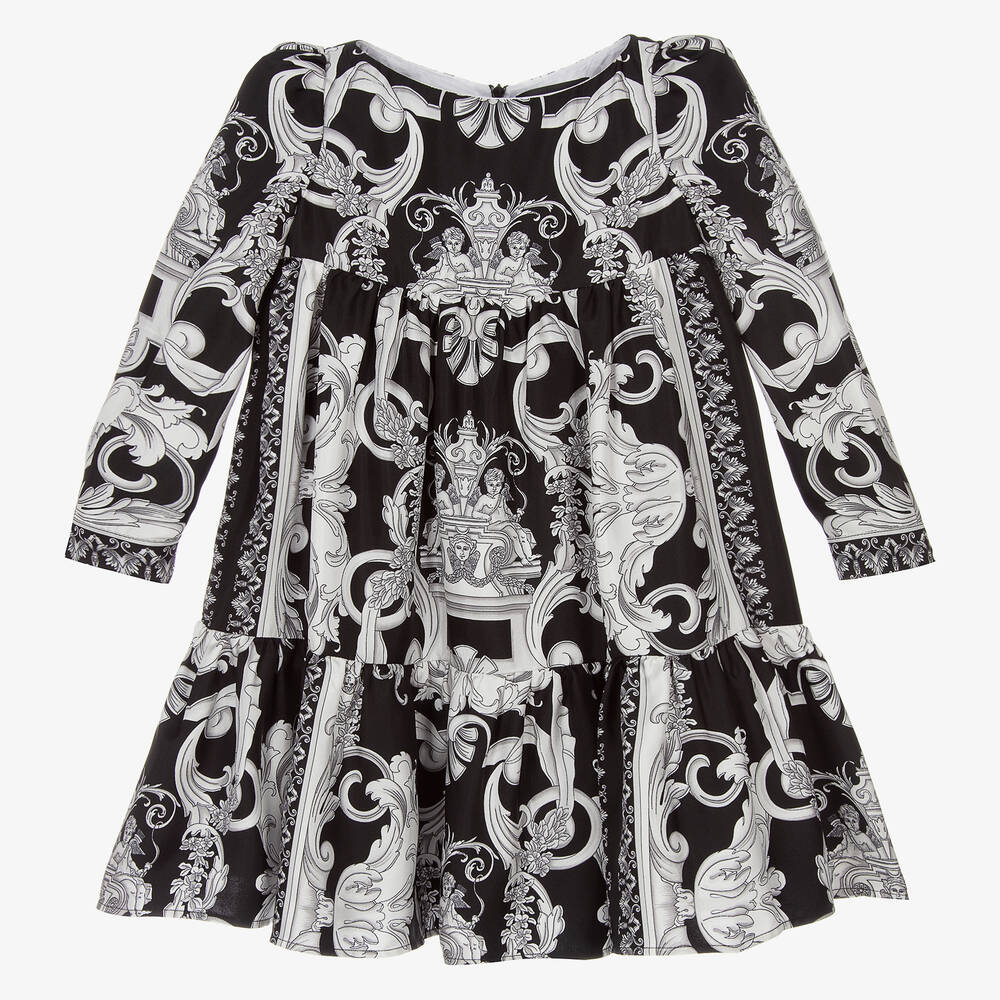 Versace - Schwarzes Seidenkleid (M)  | Childrensalon