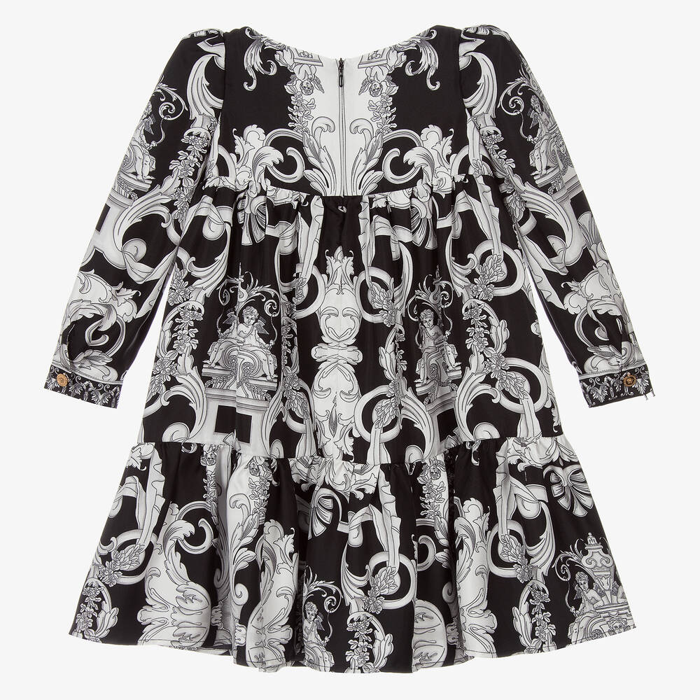 Versace-Черное шелковое платье для девочек | Childrensalon Outlet