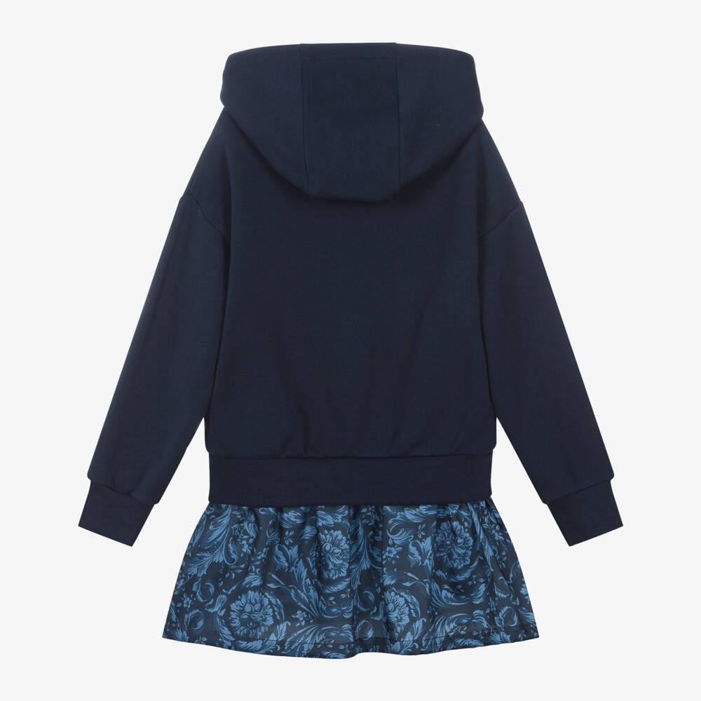 Versace-Girls Blue Cotton Medusa Sweatshirt Dress | Childrensalon Outlet
