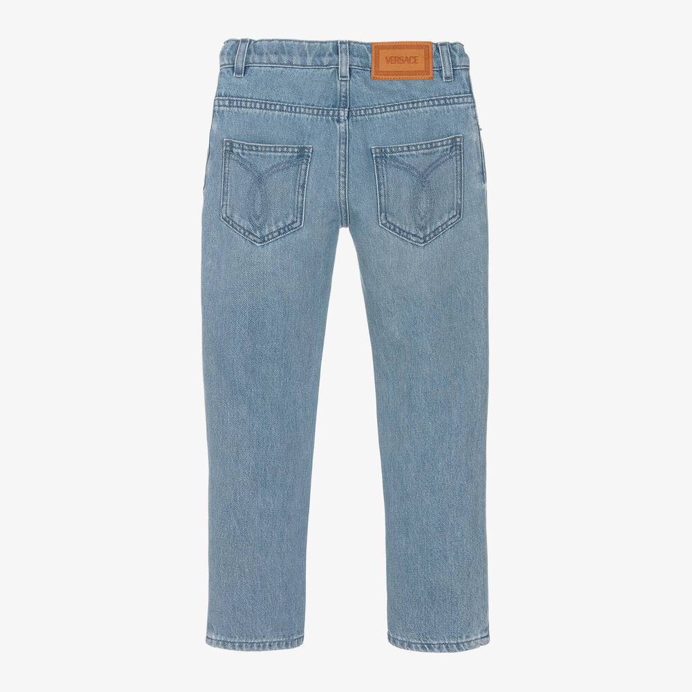 【関税&送料込】Versace Denim Regular-Fit Jeans Versace - Girls Blue Denim Blossom Jeans | Childrensalon Outlet