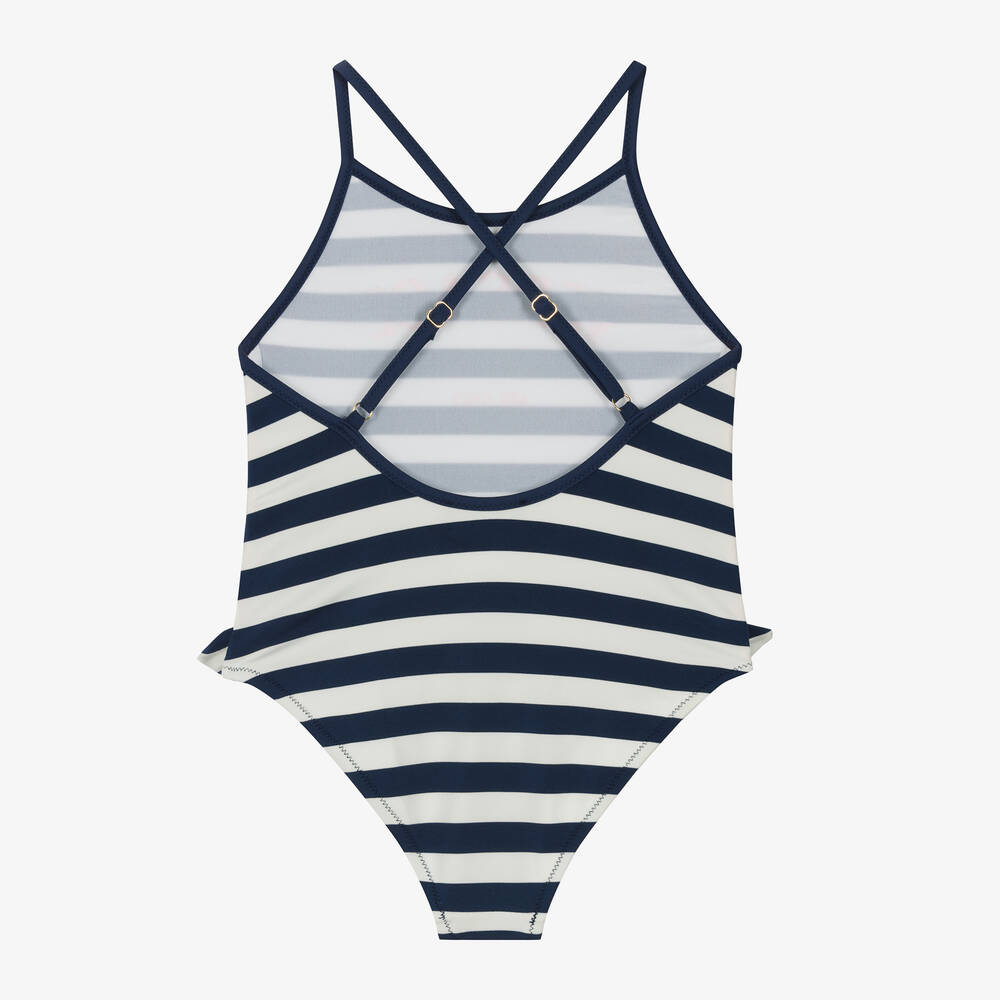 Versace Girls Blue Nautical Stripe Swimsuit