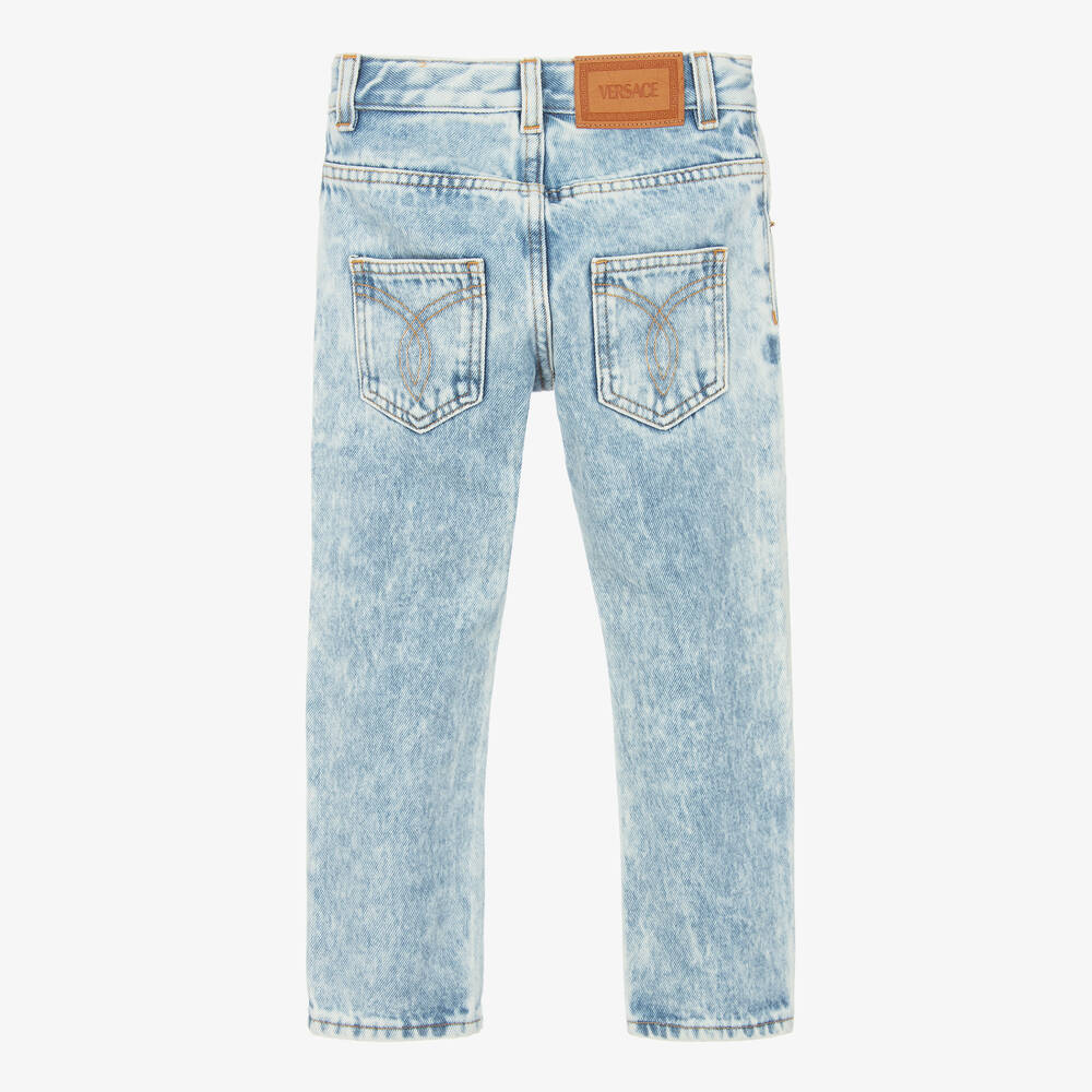 Versace-Girls Blue Washed Denim Jeans | Childrensalon Outlet