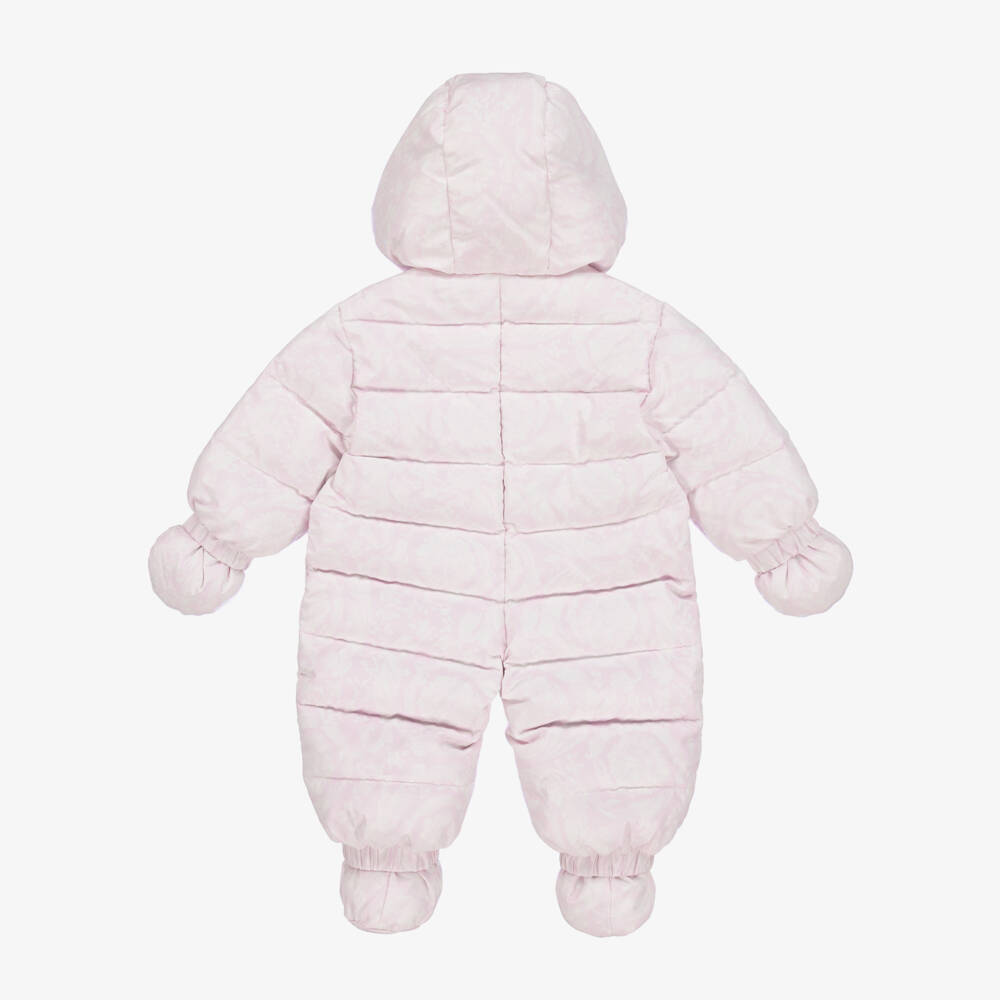 Versace-Розовый зимний комбинезон Barocco для малышек | Childrensalon Outlet