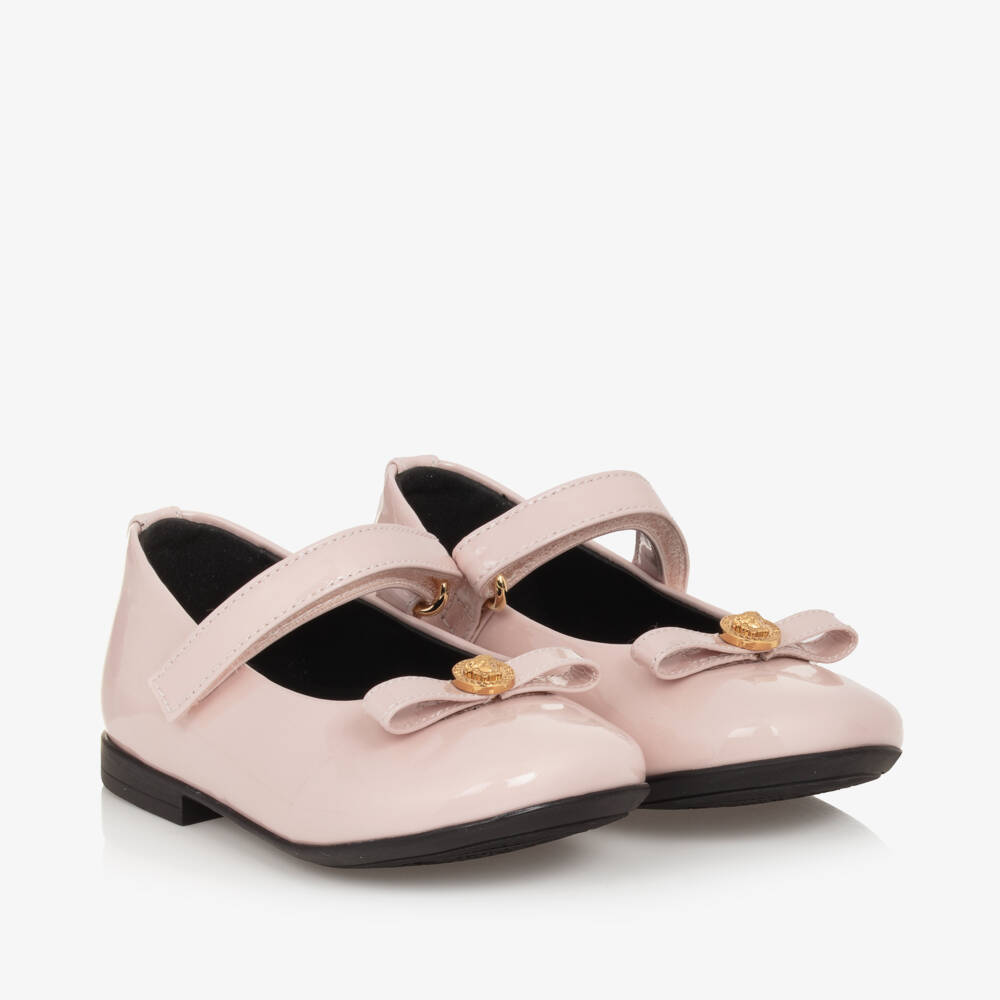 Versace-Girls Blush Patent Leather Flats | Childrensalon Outlet