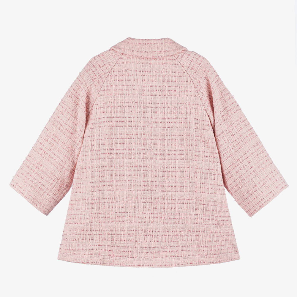 Versace-Girls Blush Tweed Overcoat | Childrensalon Outlet