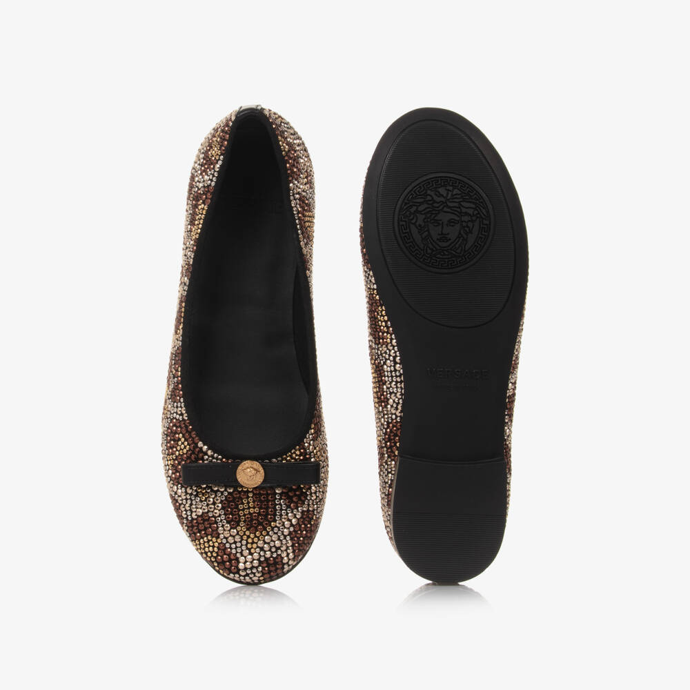 Versace-بمب بطبعة نمر لون بني وذهبي للبنات | Childrensalon Outlet