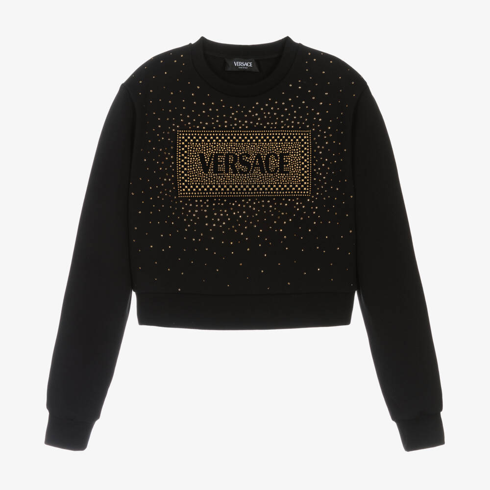 Versace-Черный свитшот из хлопка для девочек | Childrensalon Outlet