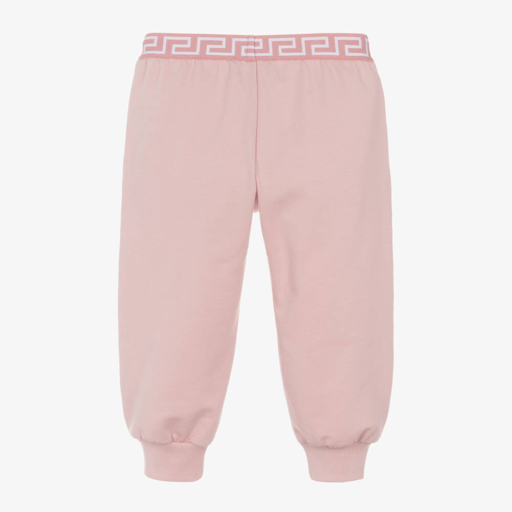 Versace-Girls Cotton Pink Logo Joggers | Childrensalon Outlet