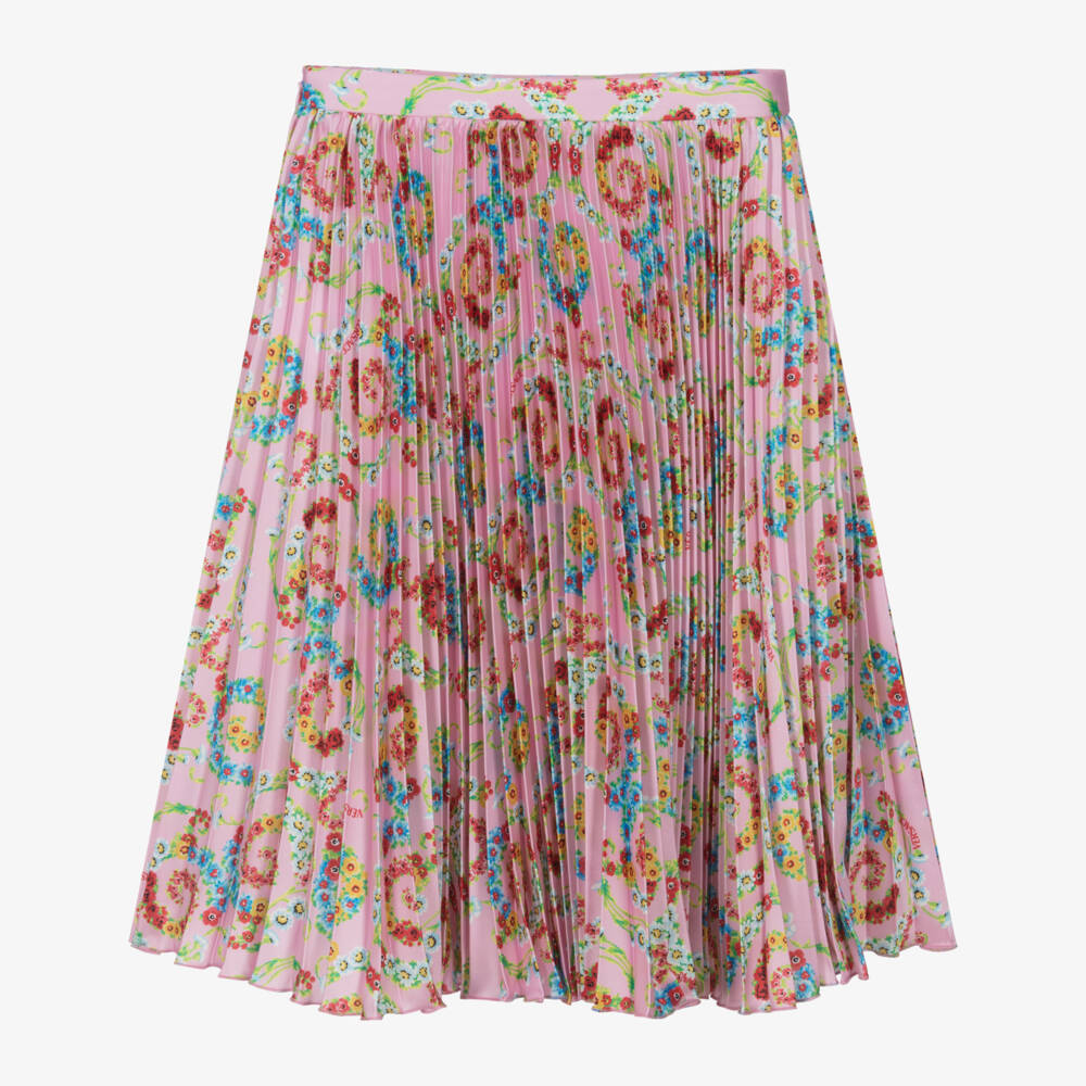 Versace-Нежная розовая атласная юбка для девочек | Childrensalon Outlet