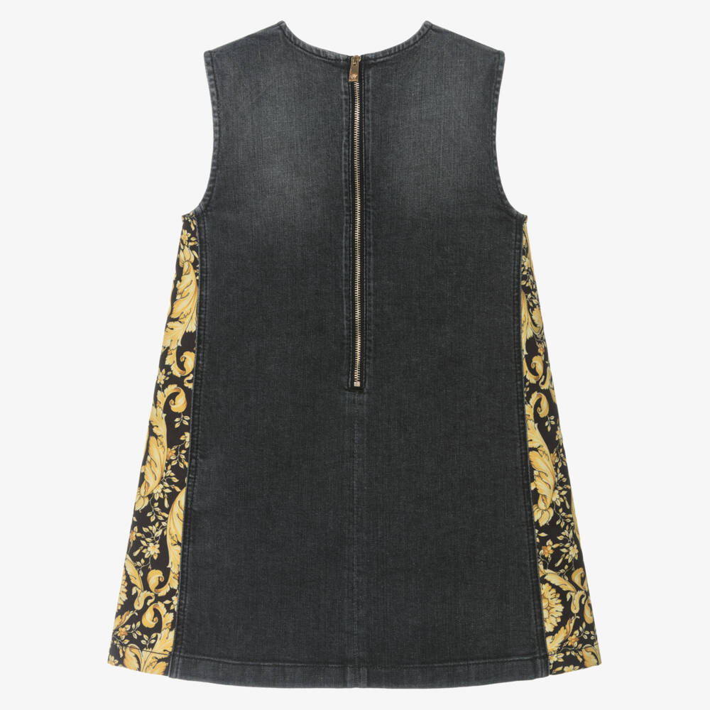 Versace-Girls Elegant Black Denim Dress | Childrensalon Outlet