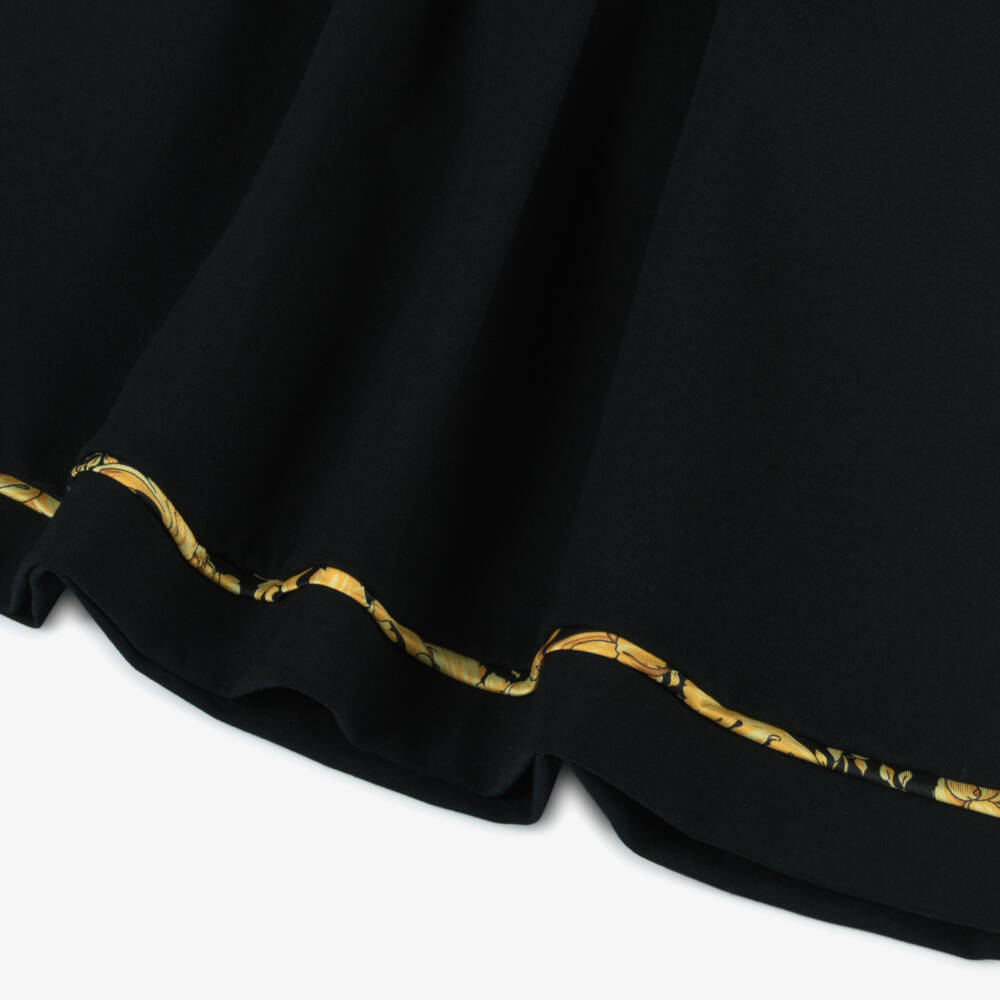 Versace-Girls Elegant Black & Gold Baroque Dress | Childrensalon Outlet