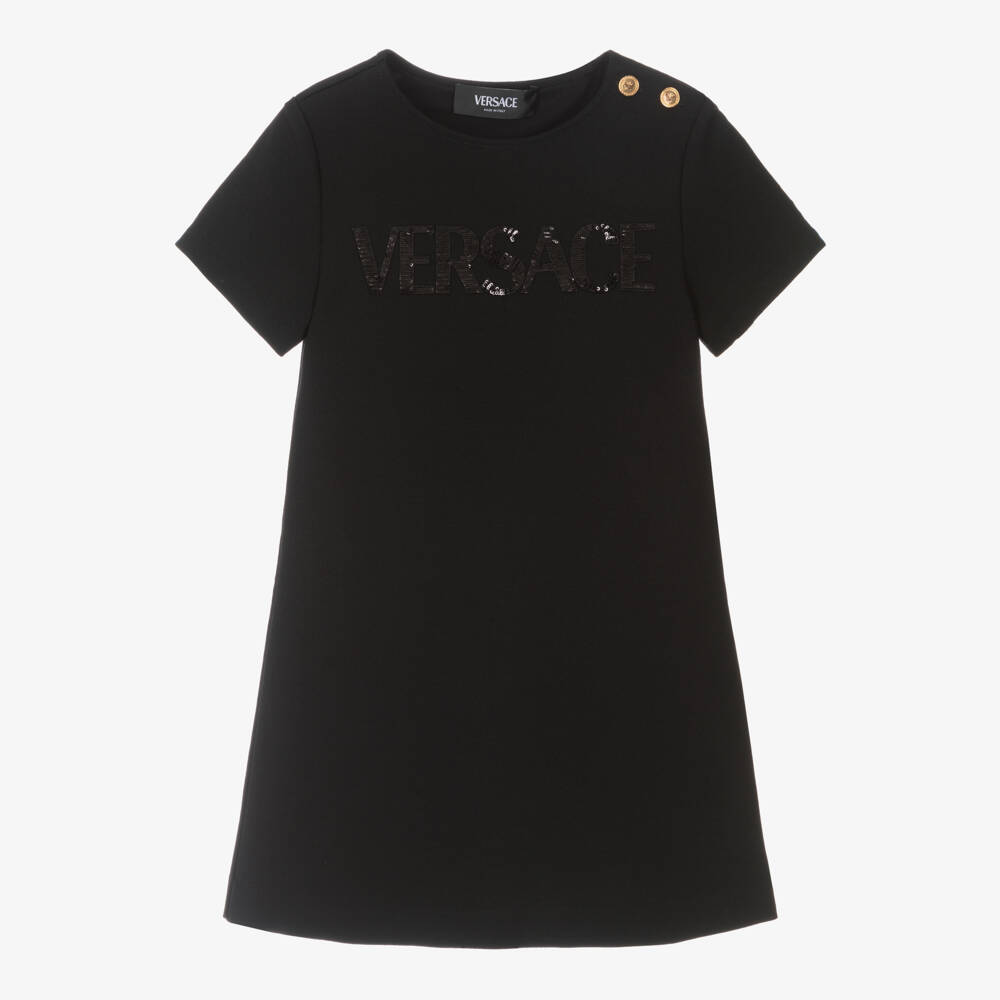 Versace-Girls Elegant Black Knit Dress | Childrensalon Outlet